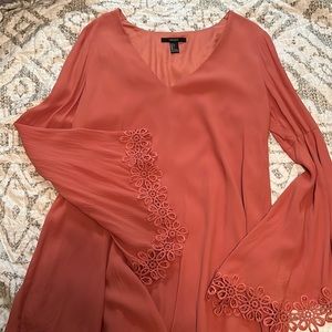 Flutter sleeve mini dress with unique back